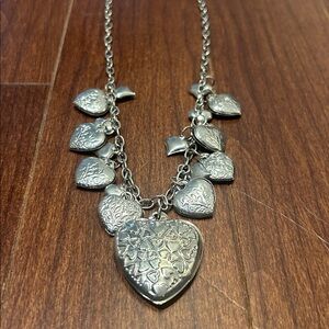 Vintage Silver Locker Style Charm Nwcklace